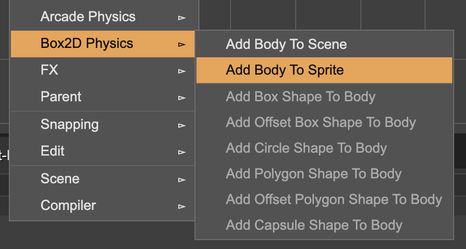 Add body to sprite
