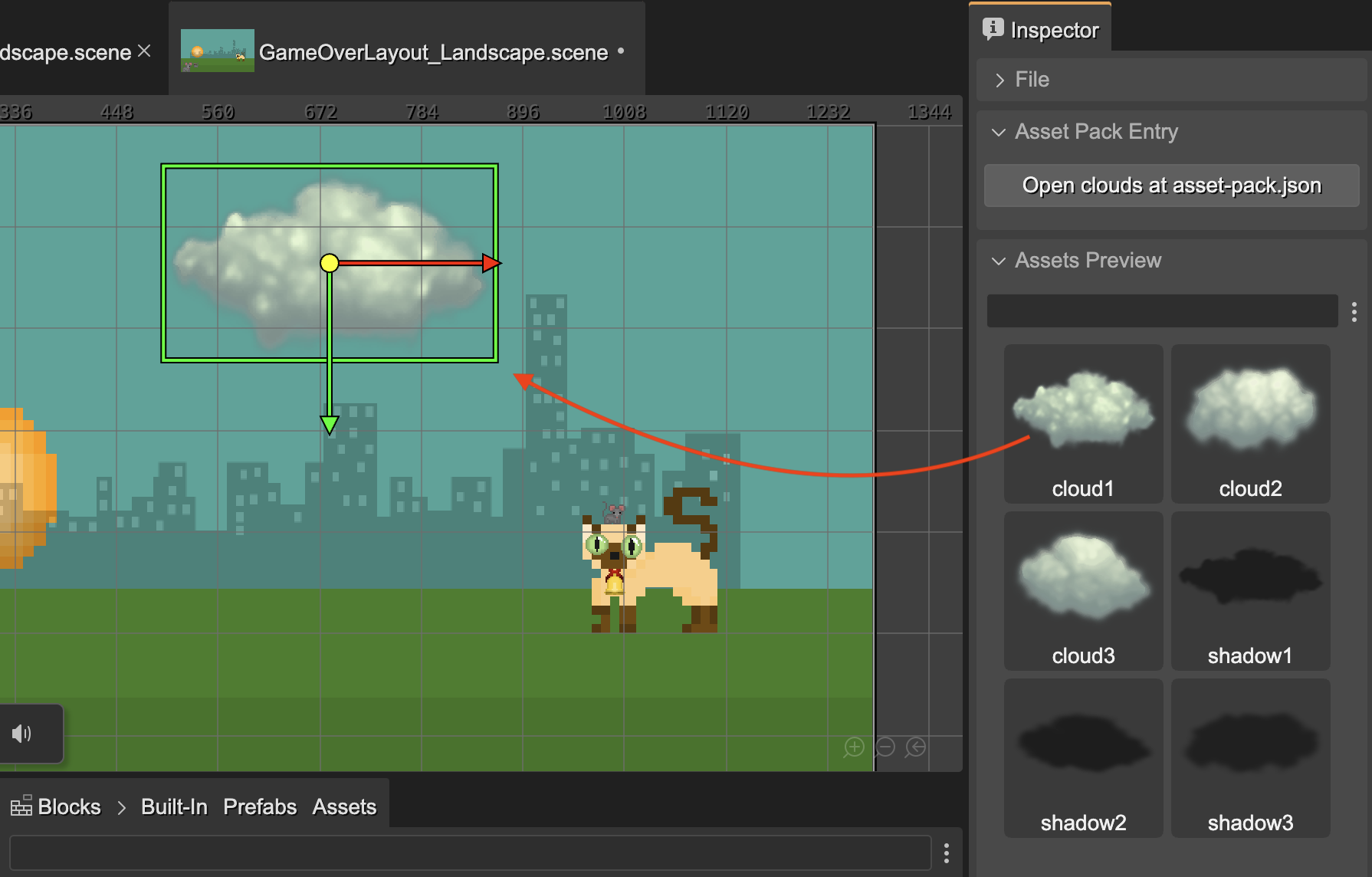create an object in the scene