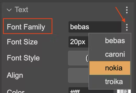 font family
