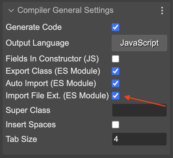 import file extension parameter