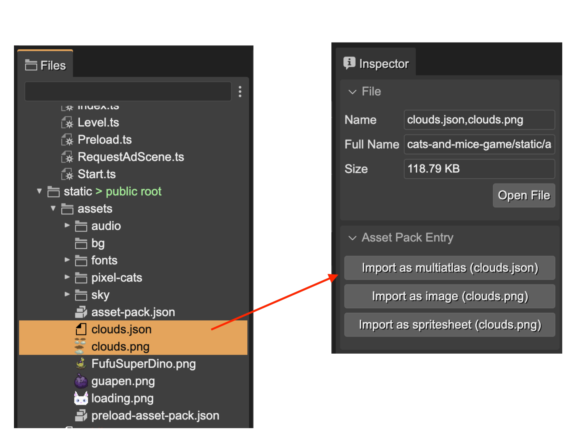 Import to asset pack