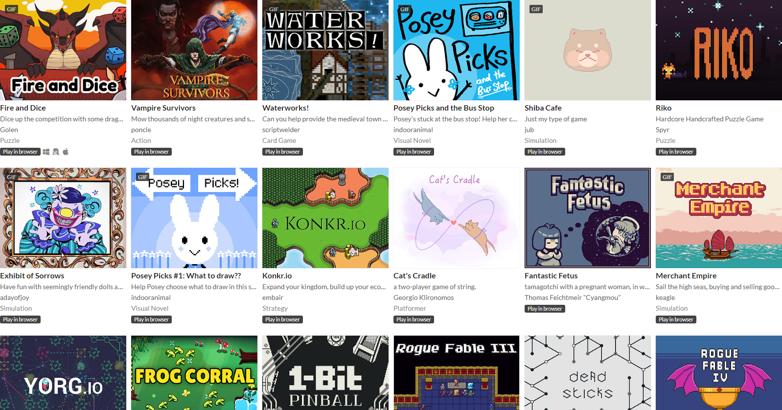 Phaser games on itch.io