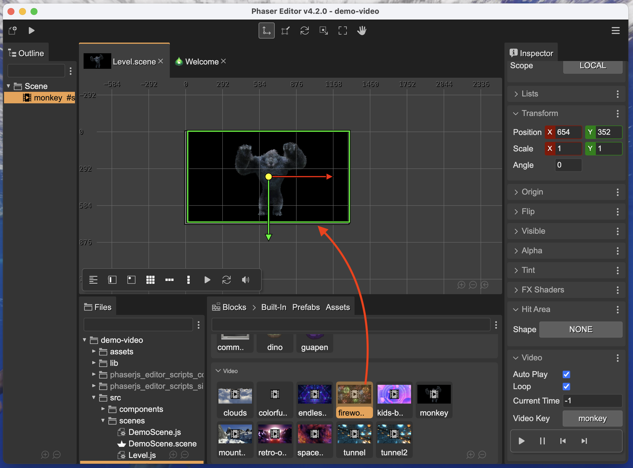 Add video object