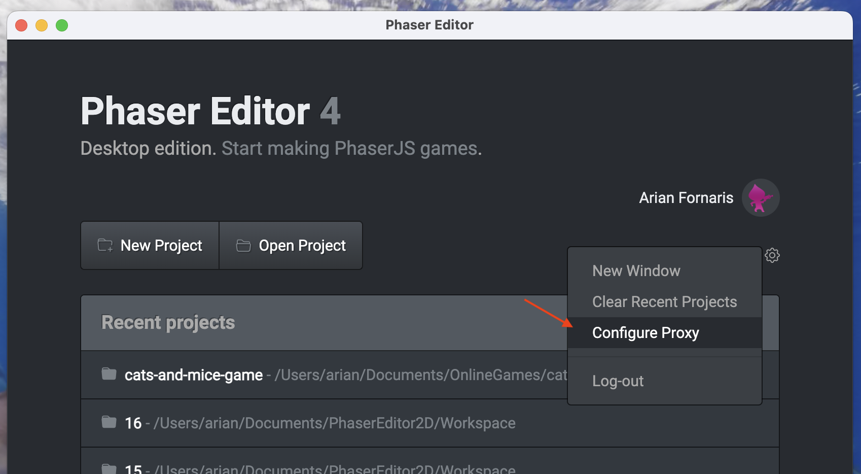 Change proxy link
