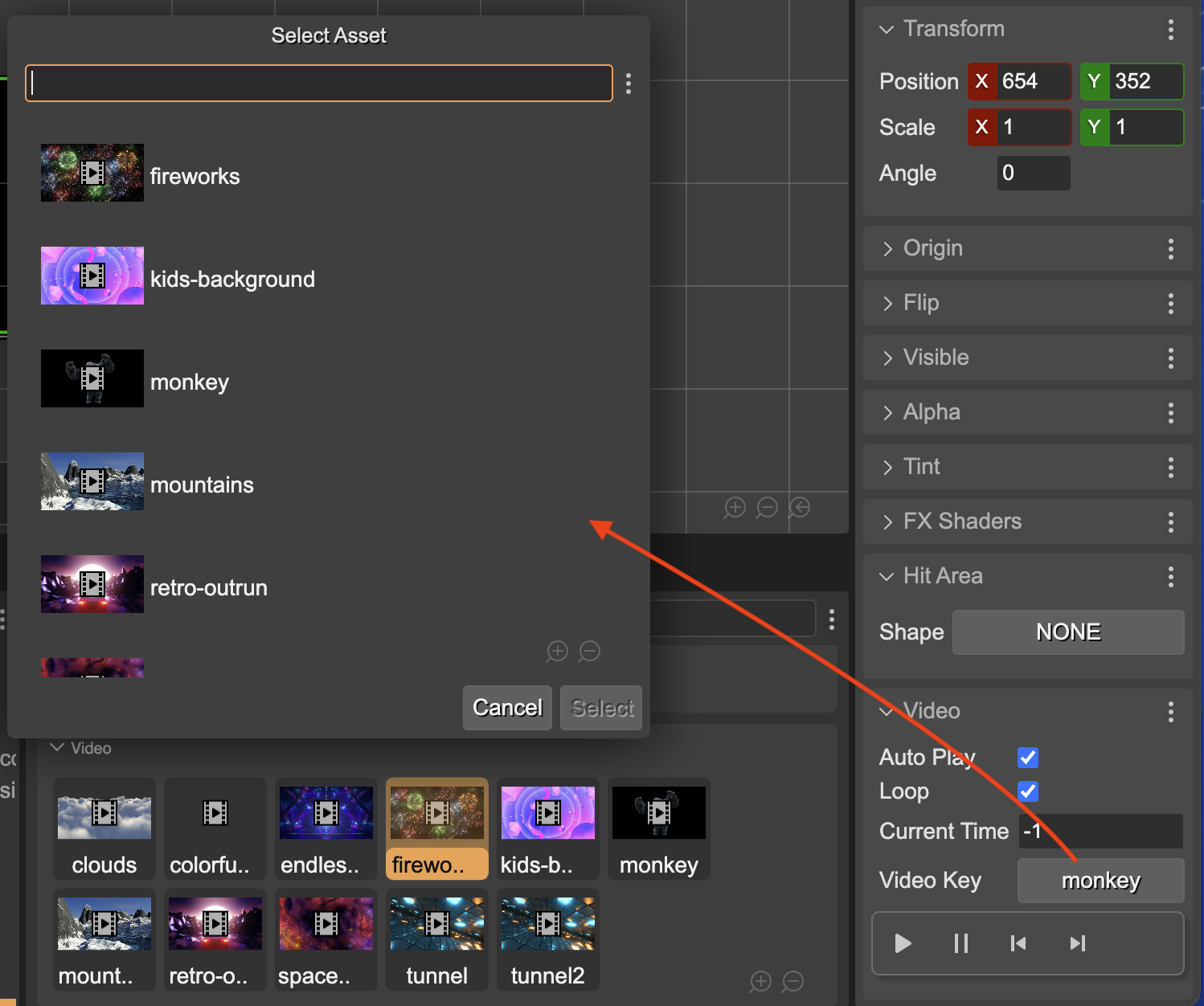 Change video key