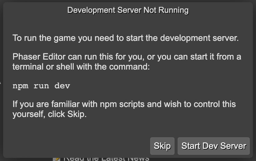 Start dev server